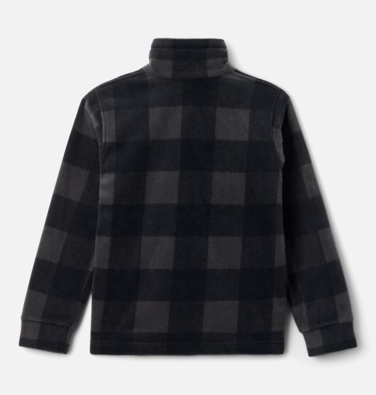 Boys’ Zing III Printed Fleece Jacket, Color: Black Check, image 2