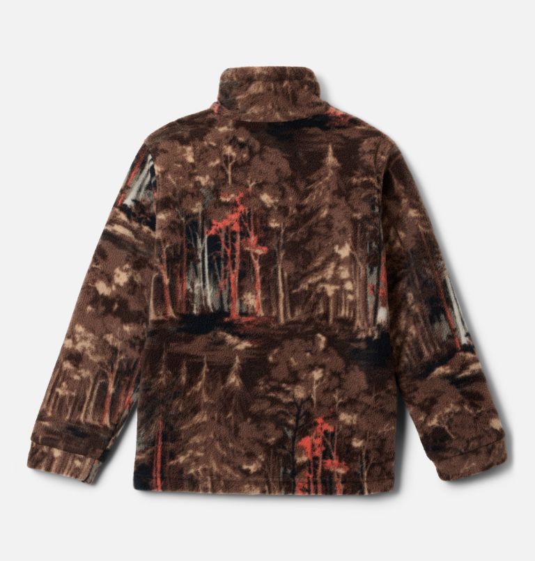 Boys’ Zing III Printed Fleece Jacket, Color: Tobacco Deschutrees, image 2