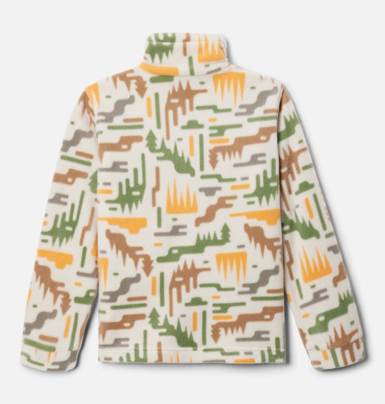 Boys’ Zing III Printed Fleece Jacket, Color: Dark Stone Highland, image 2