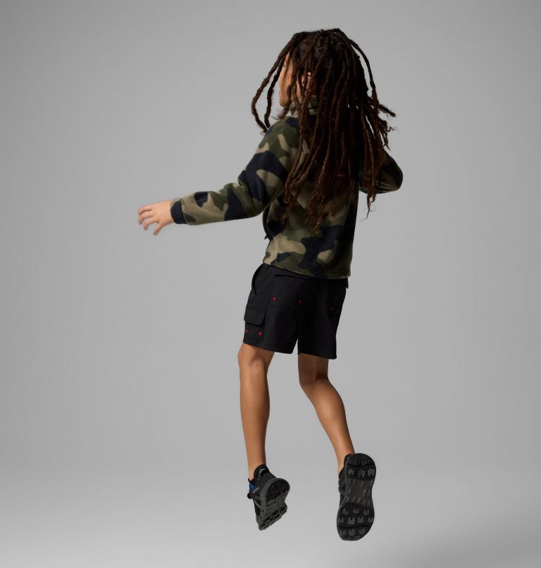 Boys’ Zing III Printed Fleece Jacket, Color: Stone Green Mod Camo, image 2