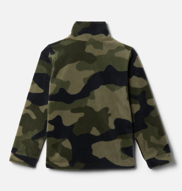 Boys’ Zing III Printed Fleece Jacket, Color: Stone Green Mod Camo, image 2