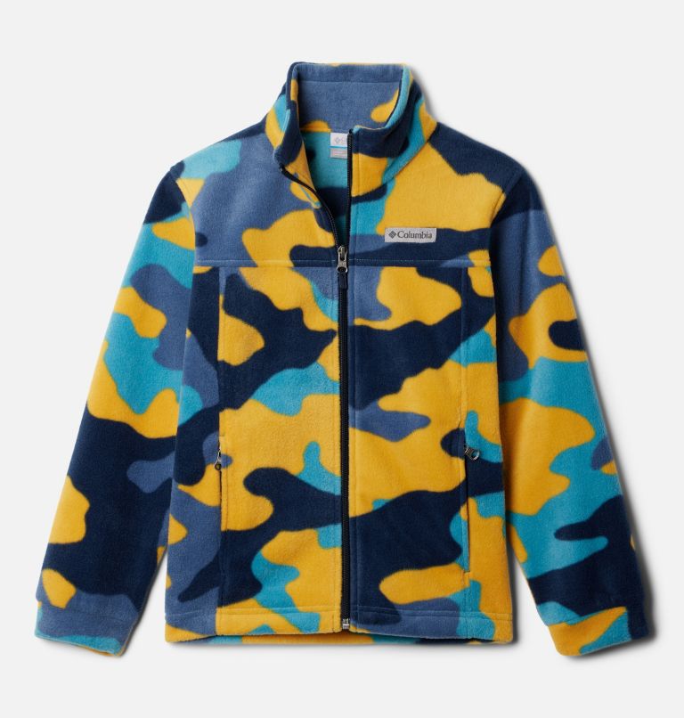 Boys’ Zing III Printed Fleece Jacket, Color: Shasta Mod Camo, image 1