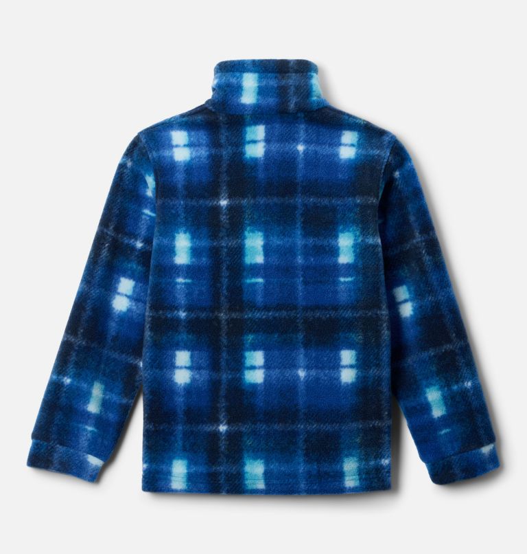 Boys’ Zing III Printed Fleece Jacket, Color: Mountain Blue Omblur Tonal, image 2