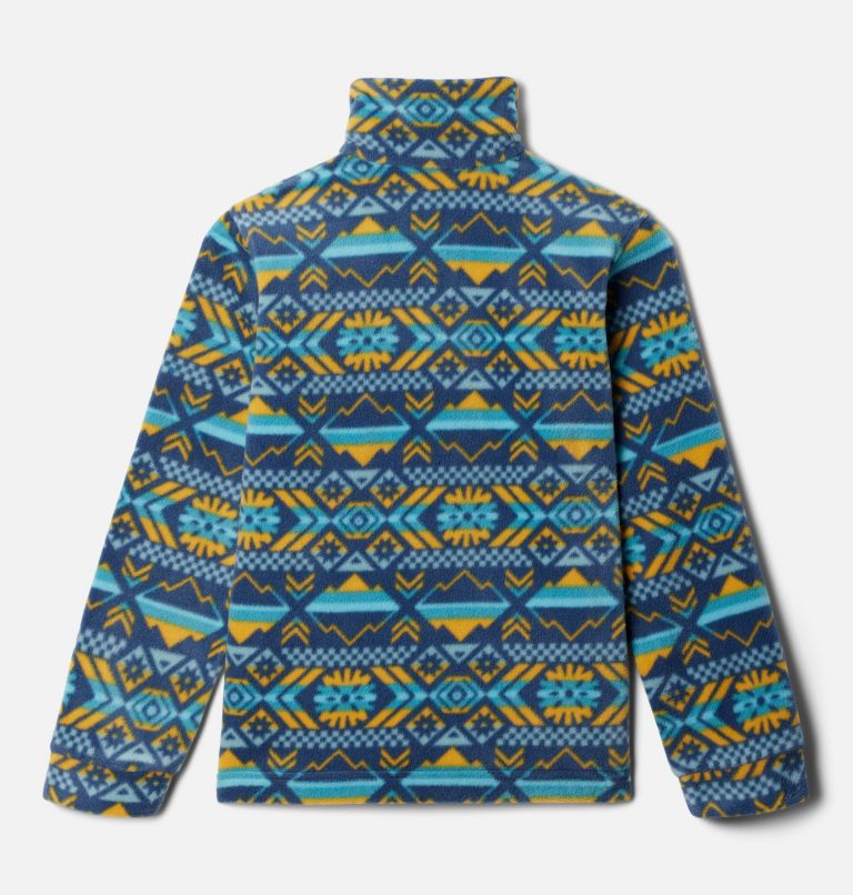 Thumbnail: Boys’ Zing III Printed Fleece Jacket, Color: Dark Mountain Checkered Peaks, image 2