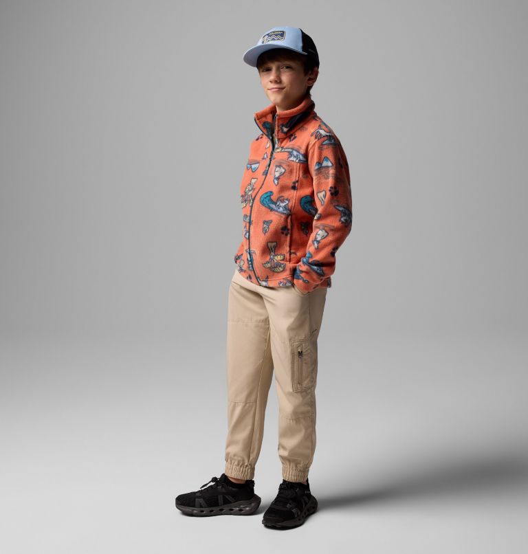 Boys’ Zing III Printed Fleece Jacket, Color: Tuscan Trail Tails, image 7