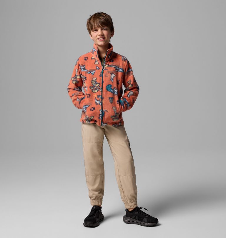 Boys’ Zing III Printed Fleece Jacket, Color: Tuscan Trail Tails, image 1