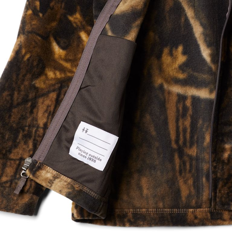Boys’ Zing III Printed Fleece Jacket, Color: Timberwolf, image 3