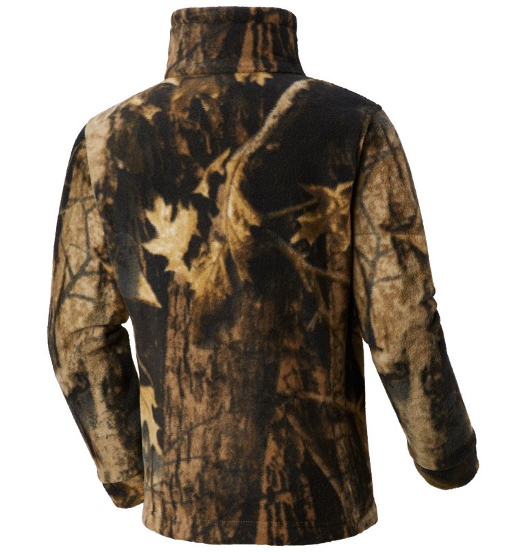 Boys’ Zing III Printed Fleece Jacket, Color: Timberwolf, image 2