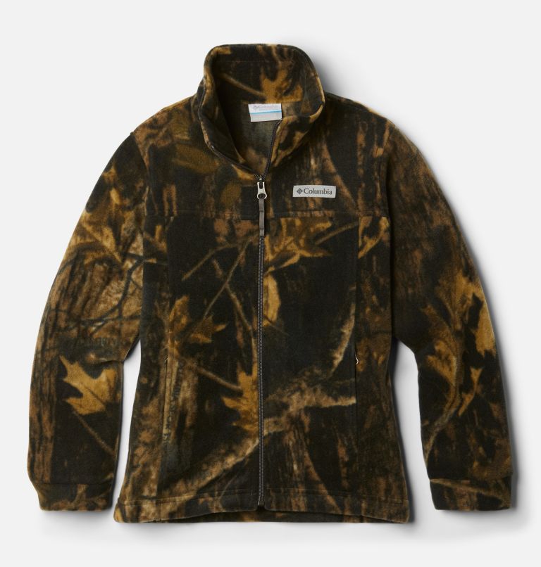 Boys’ Zing III Printed Fleece Jacket, Color: Timberwolf, image 1