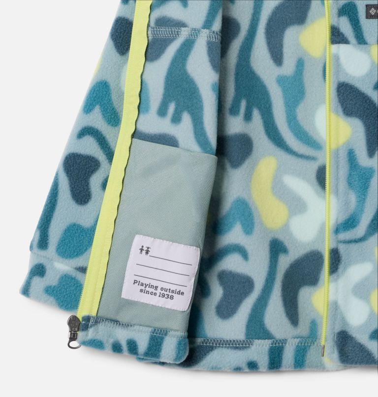 Boys' Toddler Zing III Fleece Jacket, Color: Crushed Blue Dinoflauge, image 3