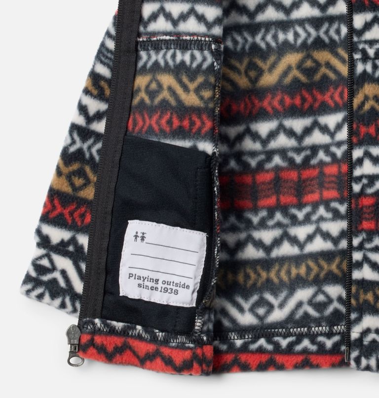 Boys' Infant Zing III Printed Fleece Jacket, Color: Black Madras, image 3