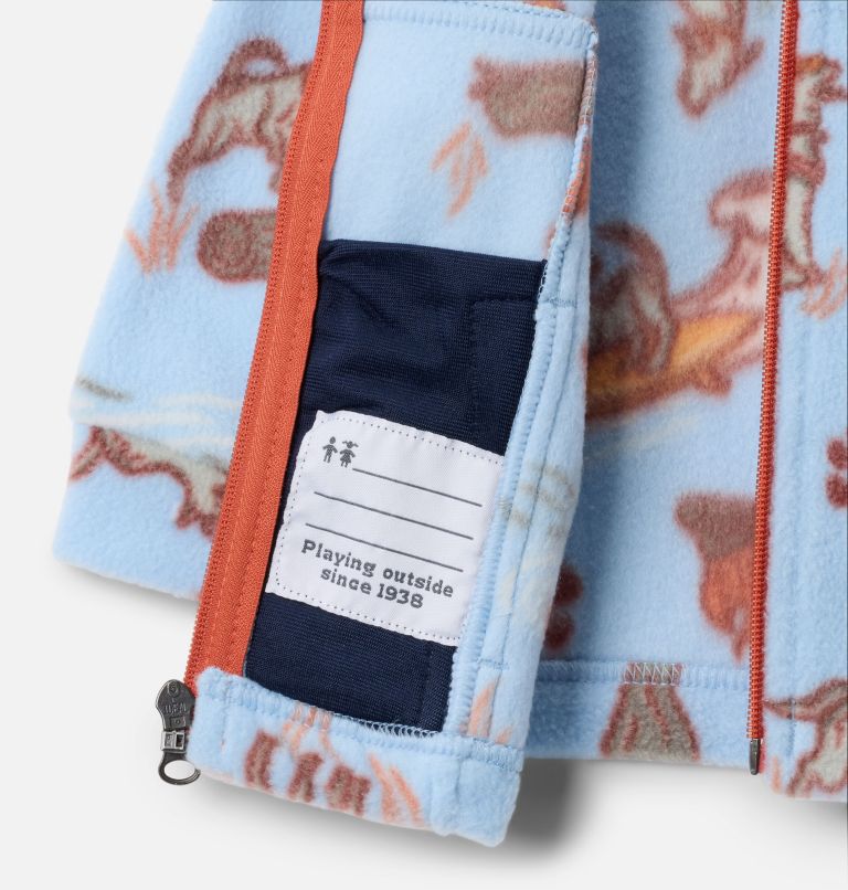 Boys' Infant Zing III Printed Fleece Jacket, Color: Ripple Blue Trail Tails, image 3