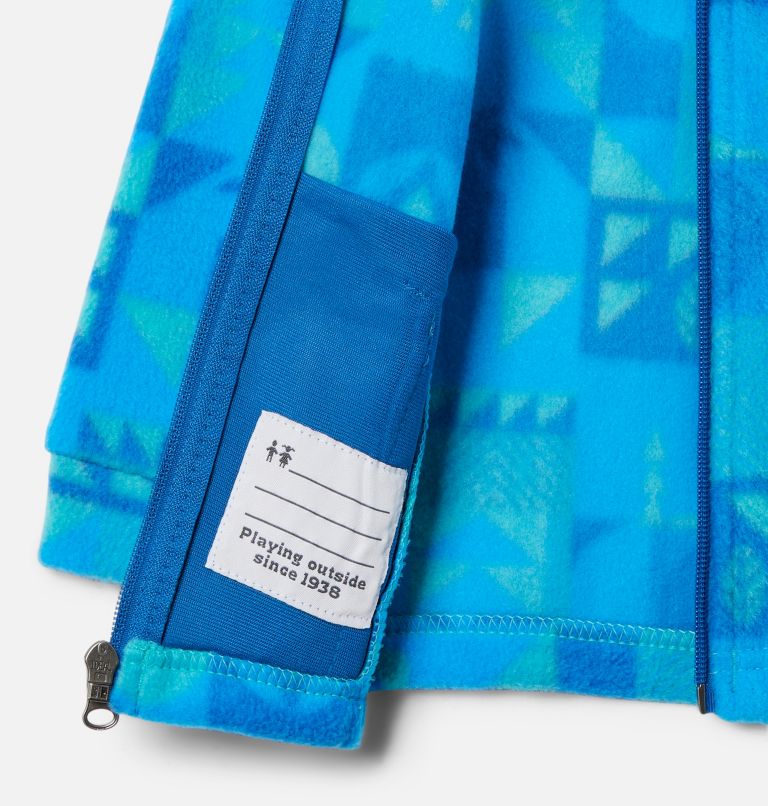 Boys’ Infant Zing III Printed Fleece Jacket, Color: Bright Aqua Quest, image 3