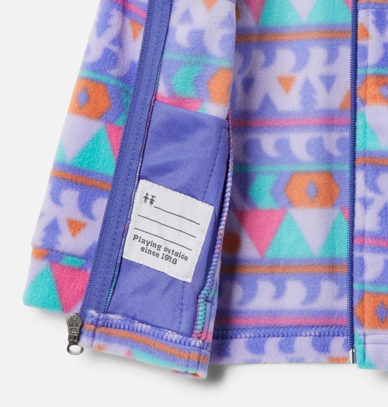 Boys’ Infant Zing III Printed Fleece Jacket, Color: Purple Lotus Camp Blanket, image 3
