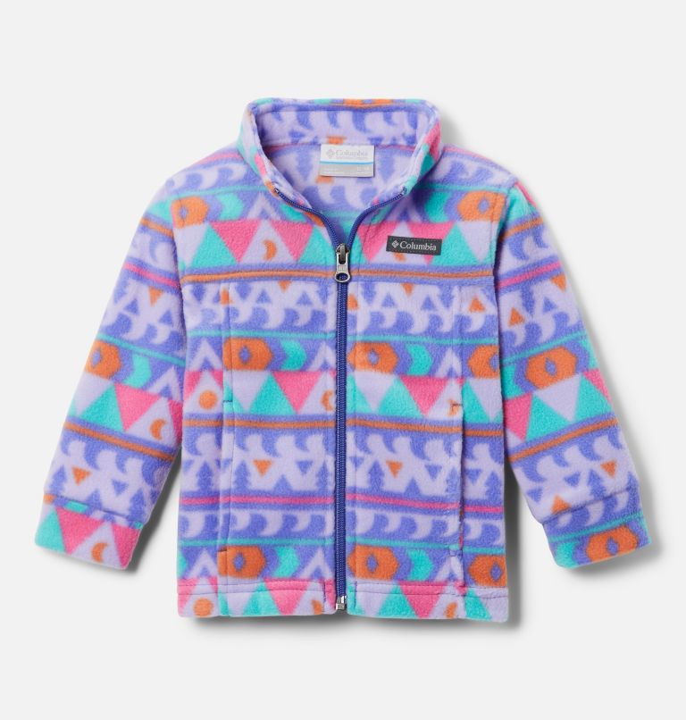 Boys’ Infant Zing III Printed Fleece Jacket, Color: Purple Lotus Camp Blanket, image 1