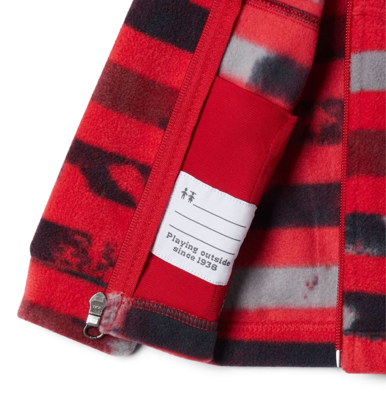 Boys' Infant Zing III Printed Fleece Jacket, Color: Mountain Red Tie Dye Stripe, image 3