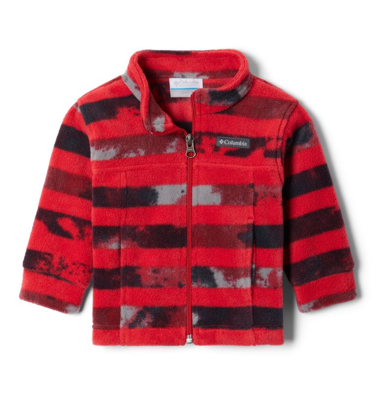 Boys' Infant Zing III Printed Fleece Jacket, Color: Mountain Red Tie Dye Stripe, image 1