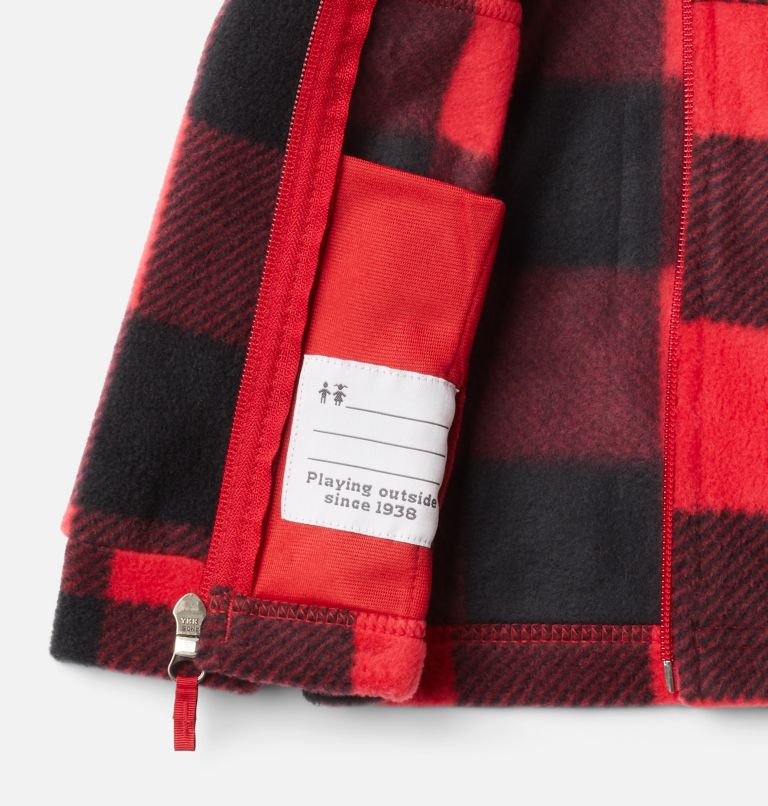 Boys' Infant Zing III Printed Fleece Jacket, Color: Mountain Red Check (B) Print, image 3