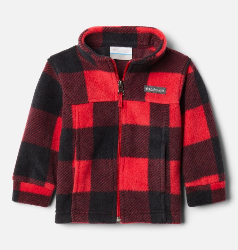 Boys' Infant Zing III Printed Fleece Jacket, Color: Mountain Red Check (B) Print, image 1