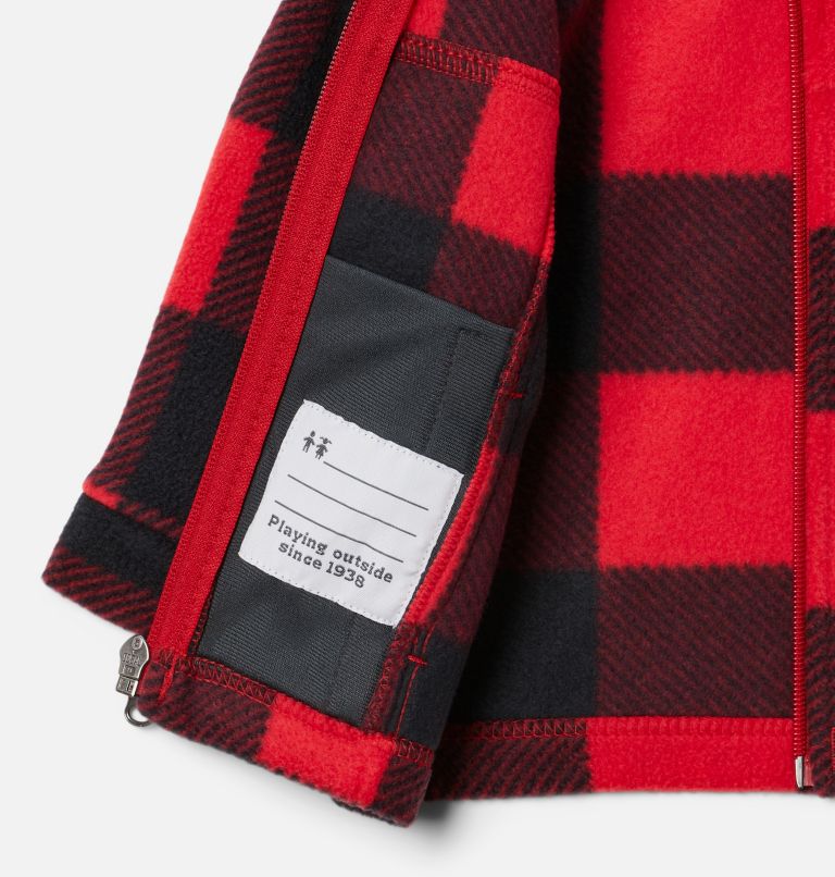 Boys' Infant Zing III Printed Fleece Jacket, Color: Mountain Red Check, image 3