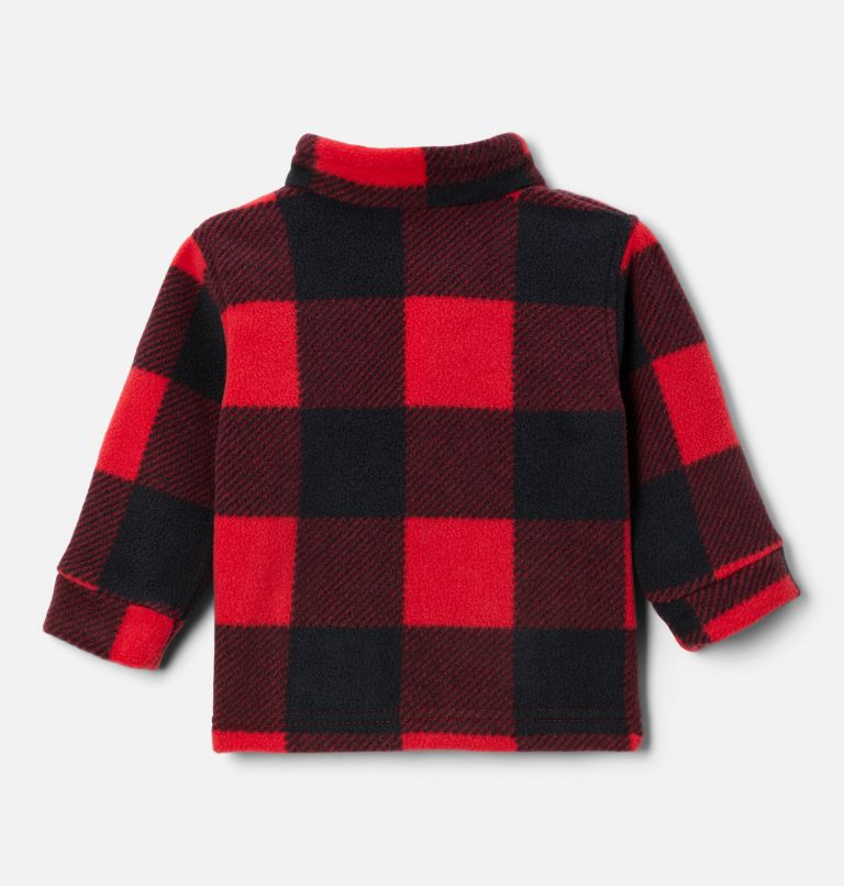 Thumbnail: Boys’ Infant Zing III Printed Fleece Jacket, Color: Mountain Red Check, image 2