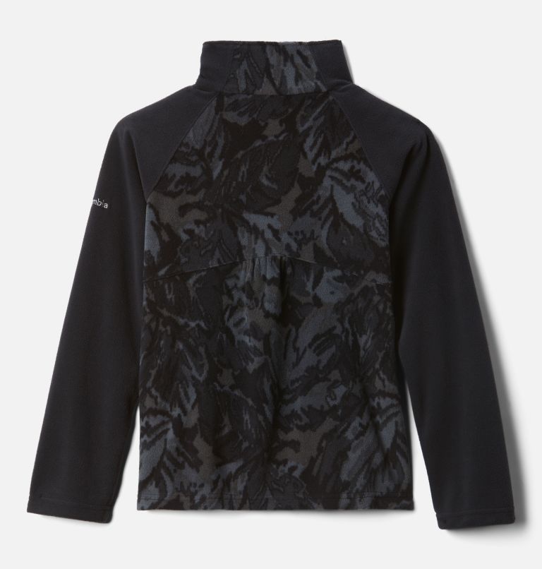 Girls’ Glacial II Printed Fleece 1/4 Zip Pullover, Color: Black Leafscape Print