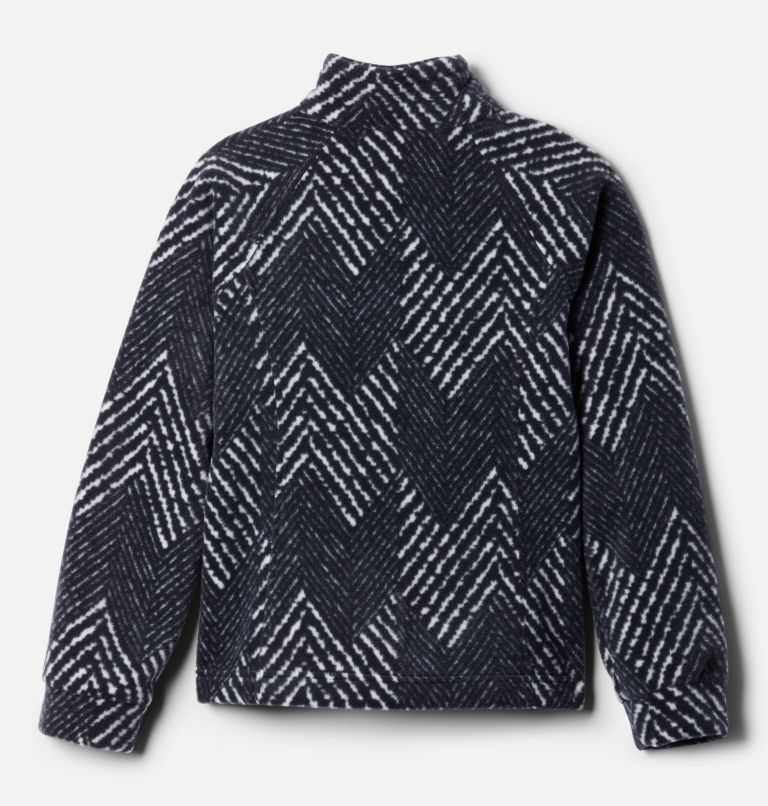 Girls' Benton Springs II Printed Fleece Jacket, Color: Black Chevron Print, image 2