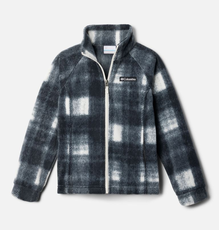 Girls' Benton Springs II Printed Fleece Jacket, Color: Chalk Omblur Tonal, image 1