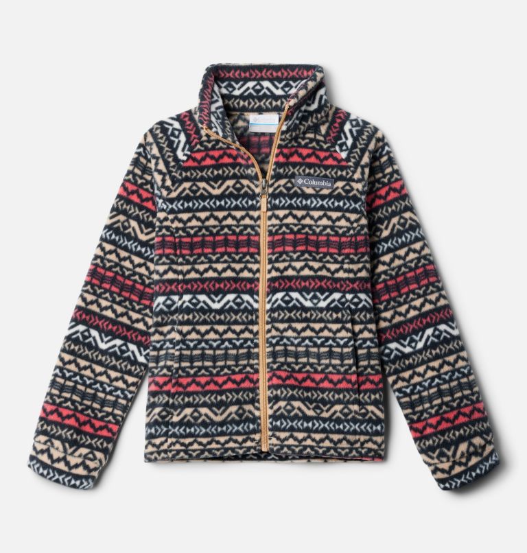 Girls' Benton Springs II Printed Fleece Jacket, Color: Canoe Madras, image 1