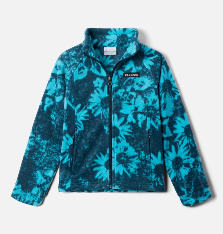 Girls’ Benton Springs II Printed Fleece Jacket, Color: Night Wave 2 Whimsy, image 1