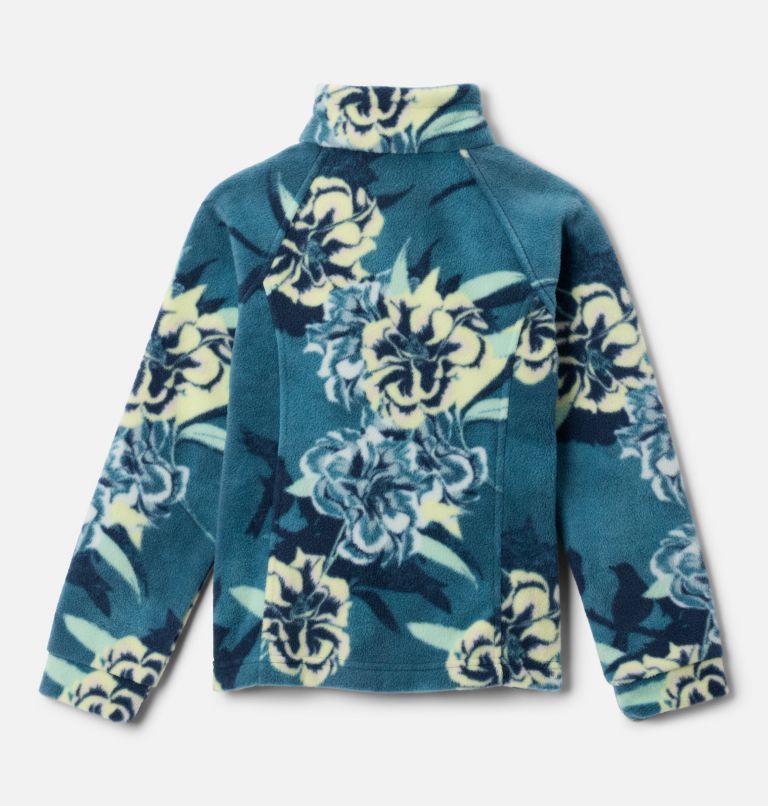 Girls' Benton Springs II Printed Fleece Jacket, Color: Everblue Blossoming, image 2