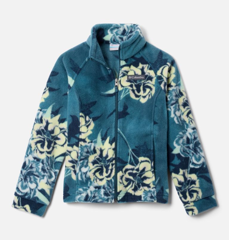 Girls' Benton Springs II Printed Fleece Jacket, Color: Everblue Blossoming, image 1