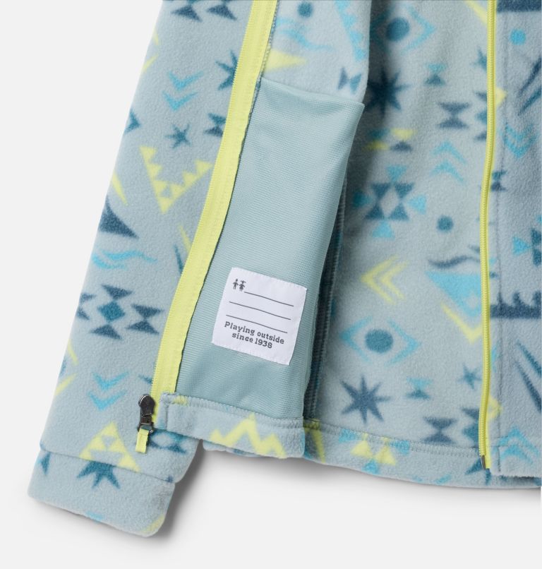Girls' Benton Springs II Printed Fleece Jacket, Color: Crushed Blue Peaked, image 3