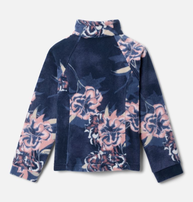 Girls' Benton Springs II Printed Fleece Jacket, Color: Collegiate Navy Blossoming, image 2