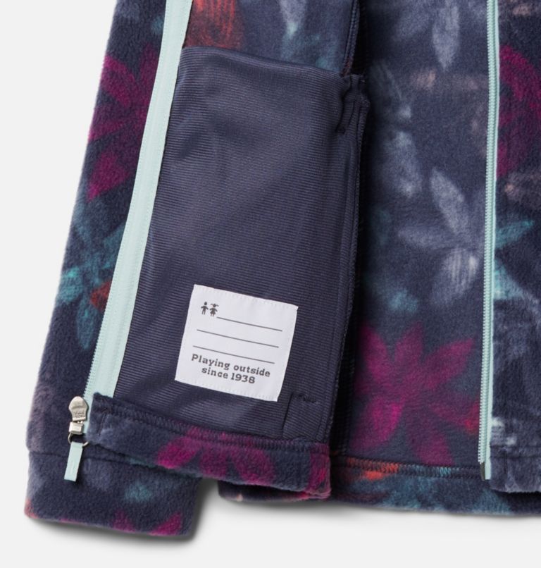 Girls' Benton Springs II Printed Fleece Jacket, Color: Nocturnal Flutterby, image 3
