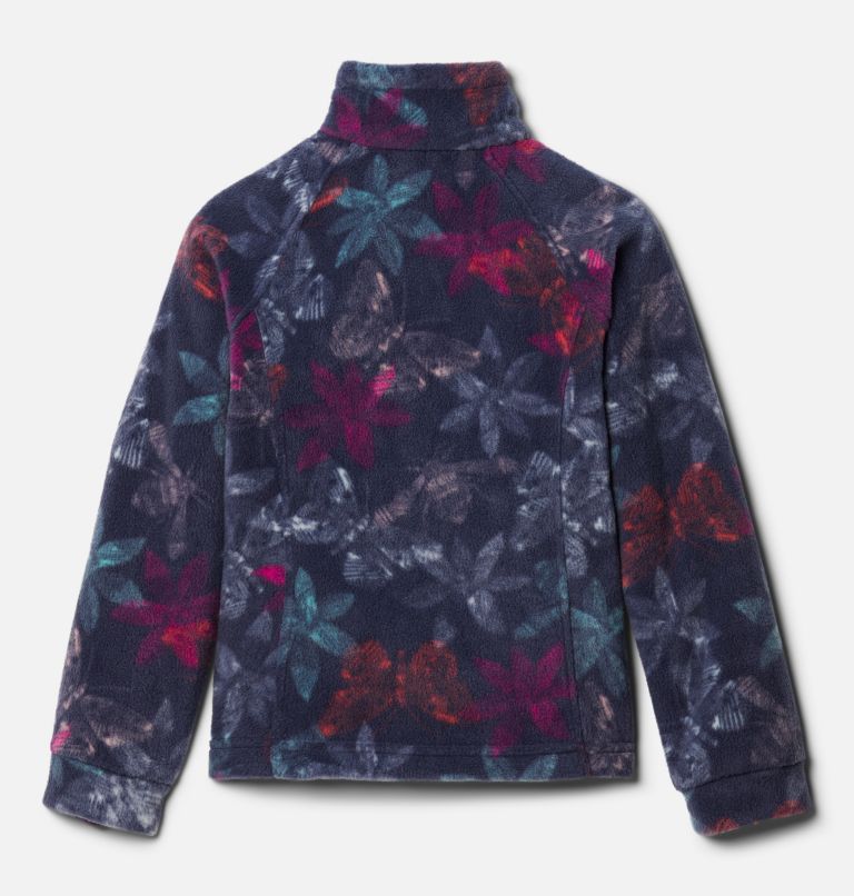 Girls' Benton Springs II Printed Fleece Jacket, Color: Nocturnal Flutterby, image 2