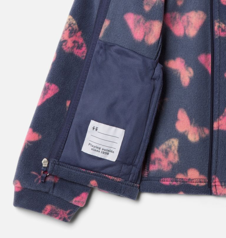 Girls’ Benton Springs II Printed Fleece Jacket, Color: Nocturnal Flutter Wonder, image 3