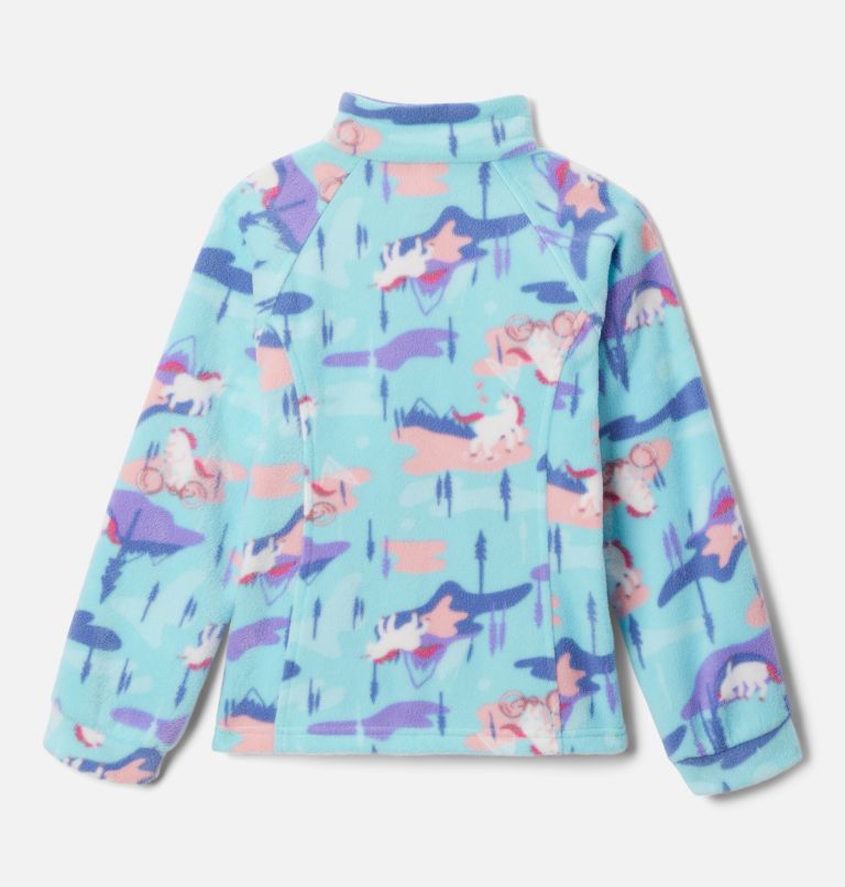 Girls’ Benton Springs II Printed Fleece Jacket, Color: Aquamarine Uninature, image 2