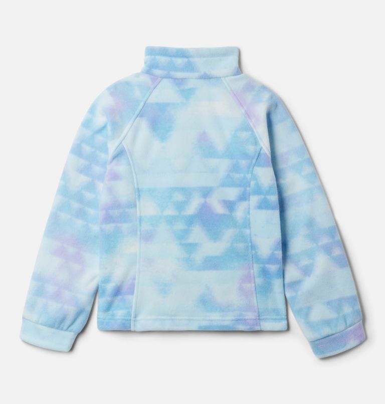 Girls’ Benton Springs II Printed Fleece Jacket, Color: Spring Blue Distant Peaks, image 2