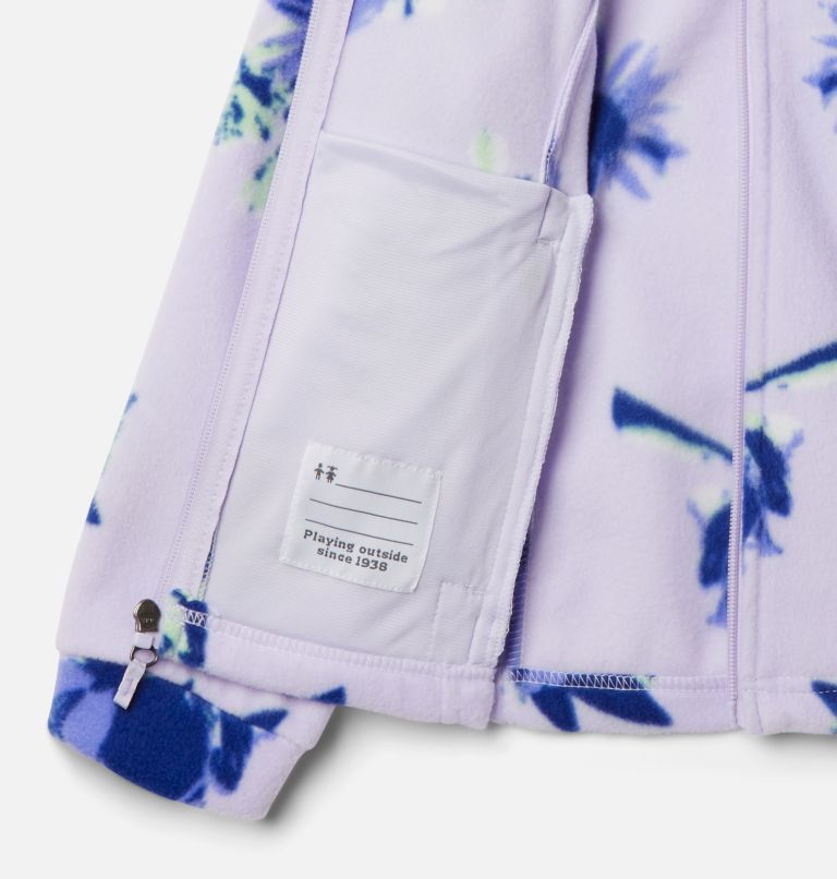 Thumbnail: Girls’ Benton Springs II Printed Fleece Jacket, Color: Purple Tint Staycation, image 3