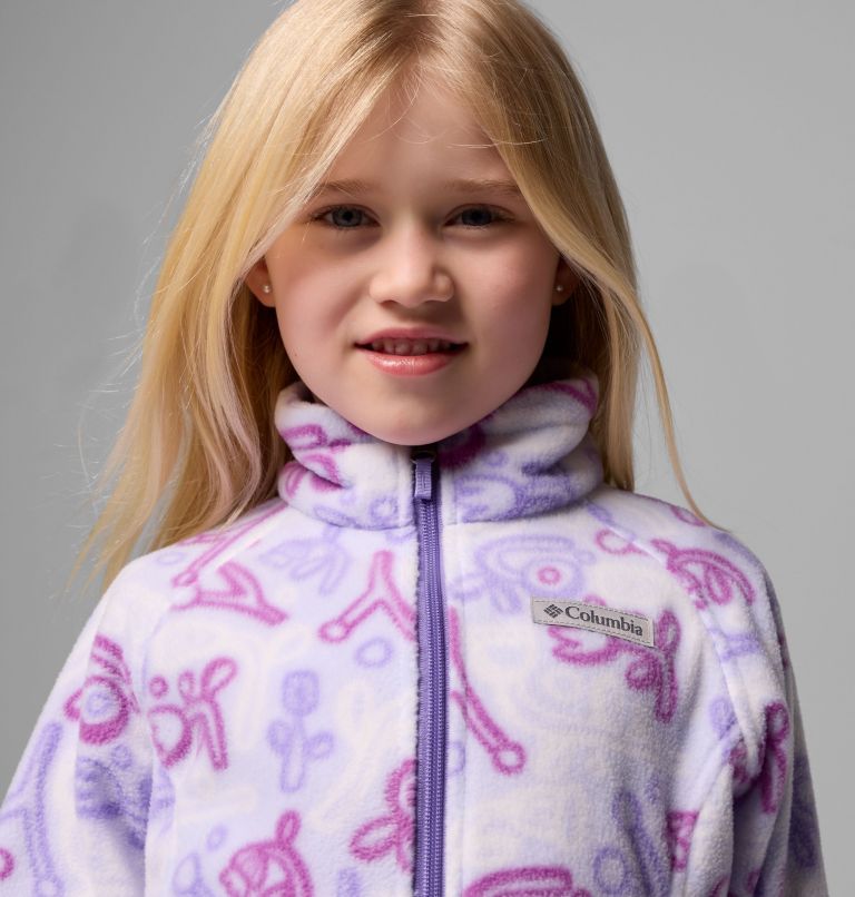 Girls' Benton Springs II Printed Fleece Jacket, Color: Snowdrift Marker Made, image 5