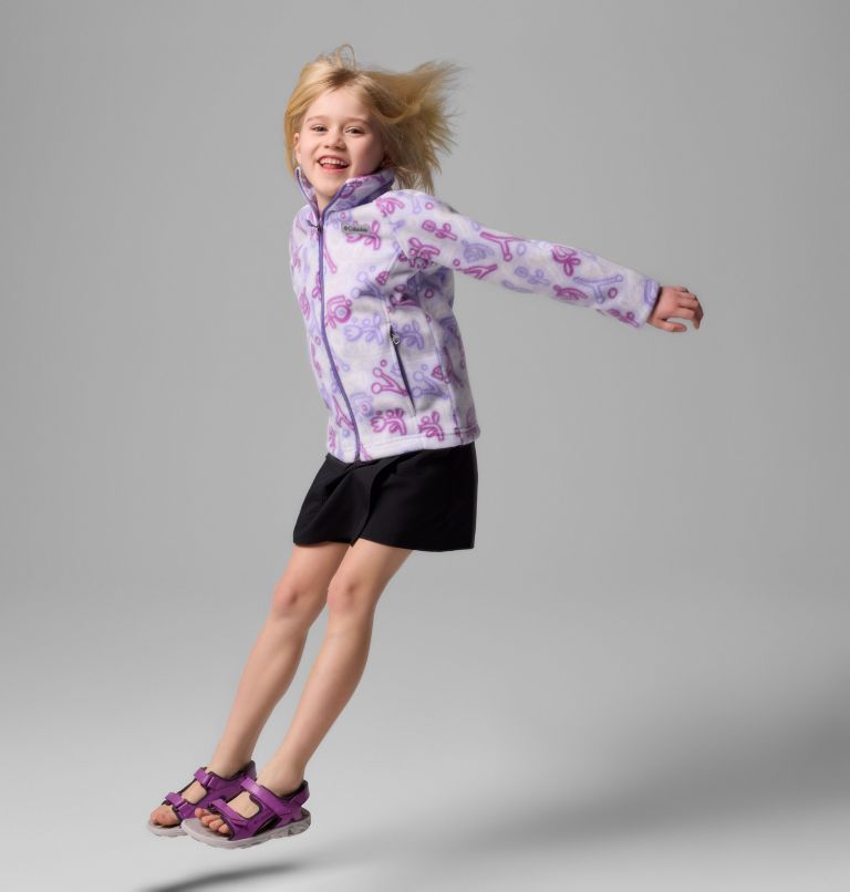 Girls' Benton Springs II Printed Fleece Jacket, Color: Snowdrift Marker Made, image 7