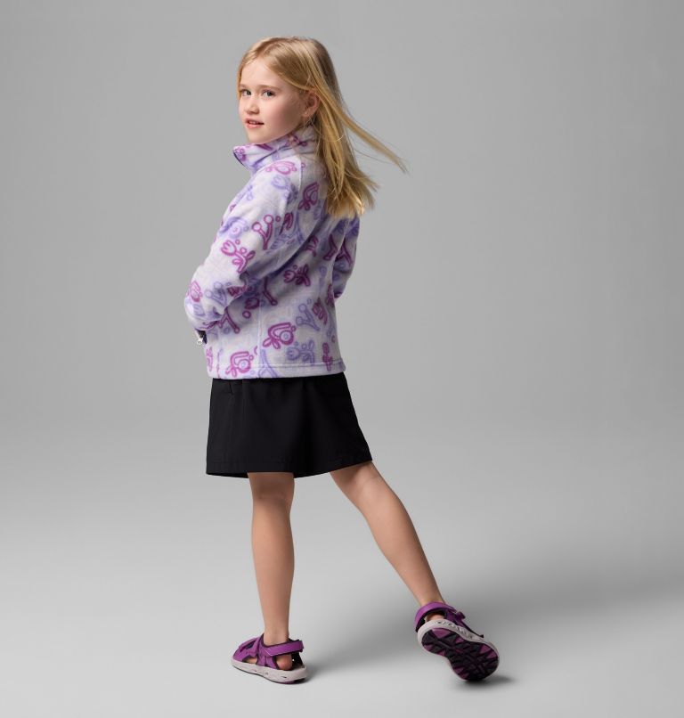 Girls' Benton Springs II Printed Fleece Jacket, Color: Snowdrift Marker Made, image 3