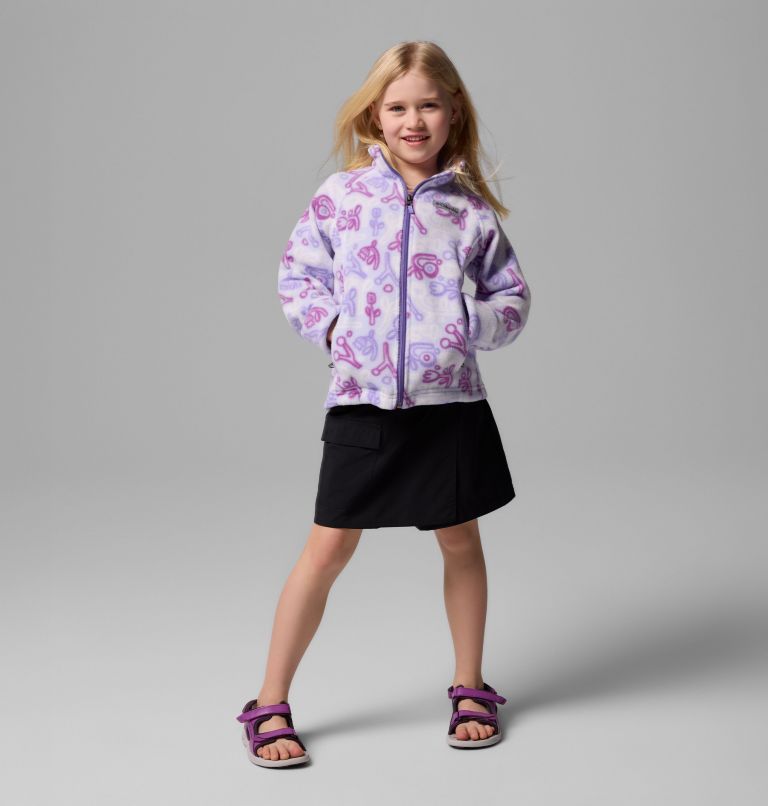 Girls' Benton Springs II Printed Fleece Jacket, Color: Snowdrift Marker Made, image 1