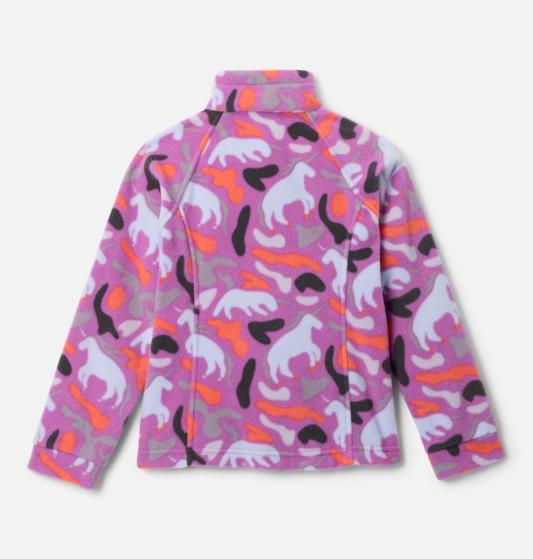 Girls' Benton Springs II Printed Fleece Jacket, Color: Razzle Uniflauge, image 2