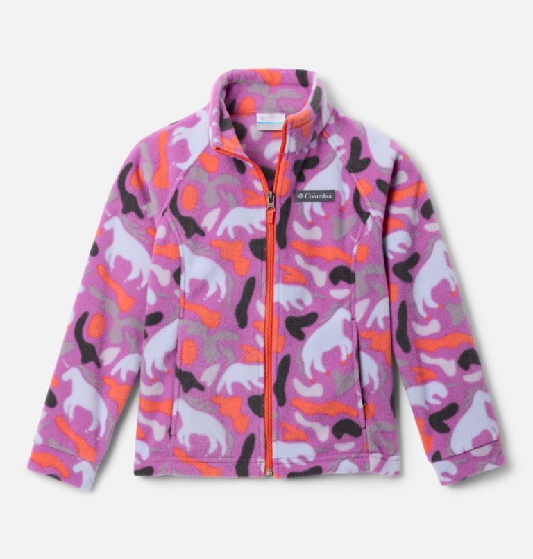 Girls' Benton Springs II Printed Fleece Jacket, Color: Razzle Uniflauge, image 1