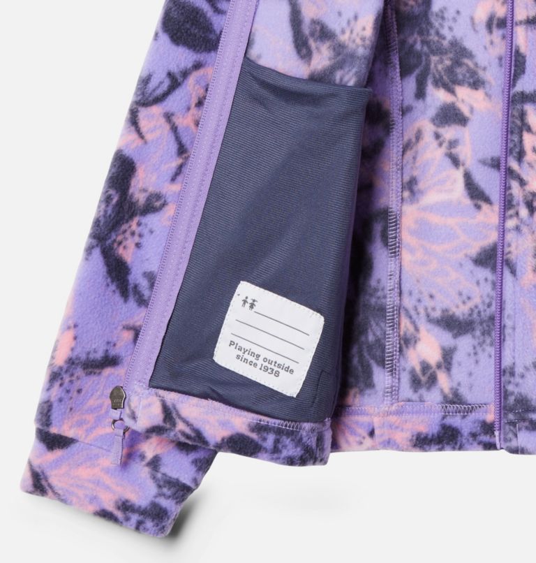Girls’ Benton Springs II Printed Fleece Jacket, Color: Paisley Purple Aurelian, image 3