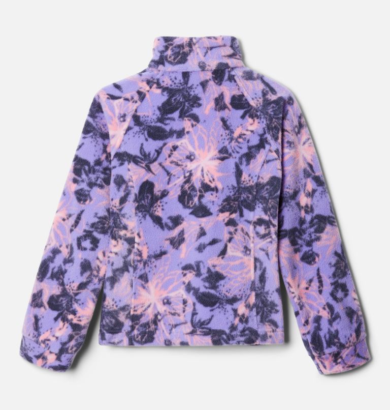 Girls’ Benton Springs II Printed Fleece Jacket, Color: Paisley Purple Aurelian, image 2