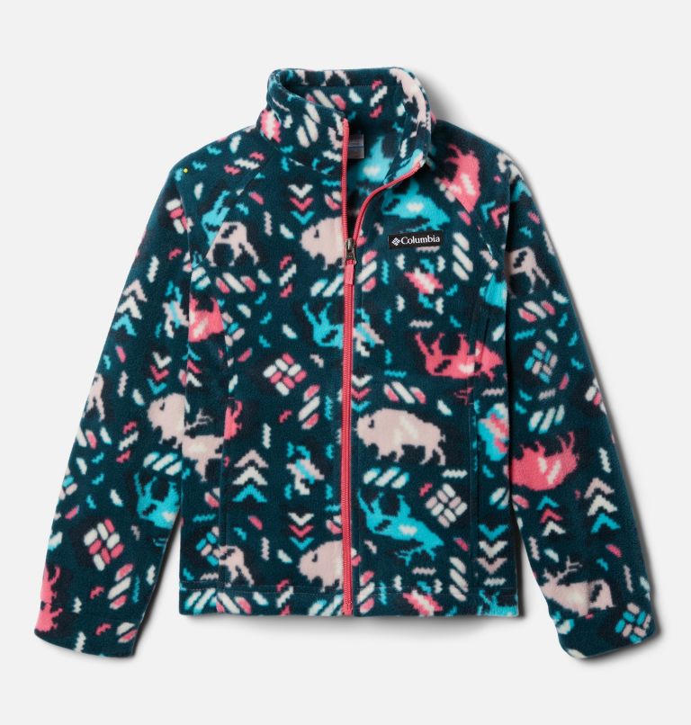 Girls’ Benton Springs II Printed Fleece Jacket, Color: Camellia Rose Buffaloroam, image 1