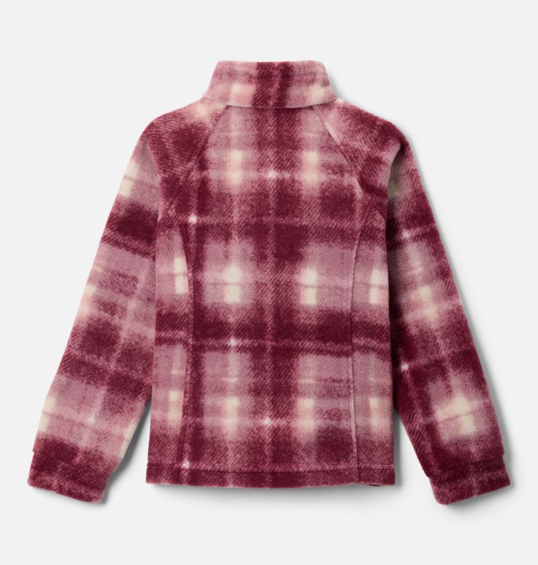 Girls' Benton Springs II Printed Fleece Jacket, Color: Eraser Pink Omblur, image 2